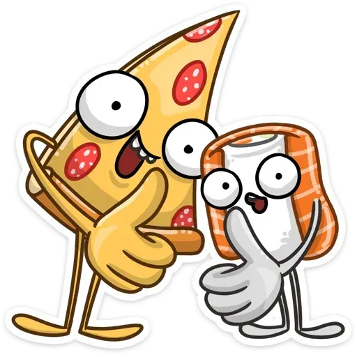 Pizza & Sushi- Sticker