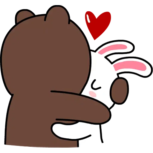 Brown and Cony in love- Sticker