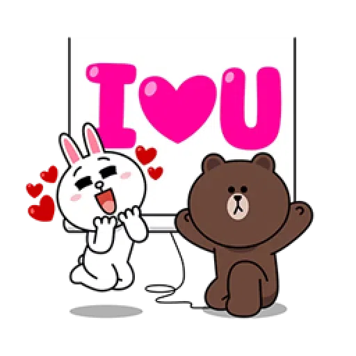 Brown and Cony in love - Sticker 8