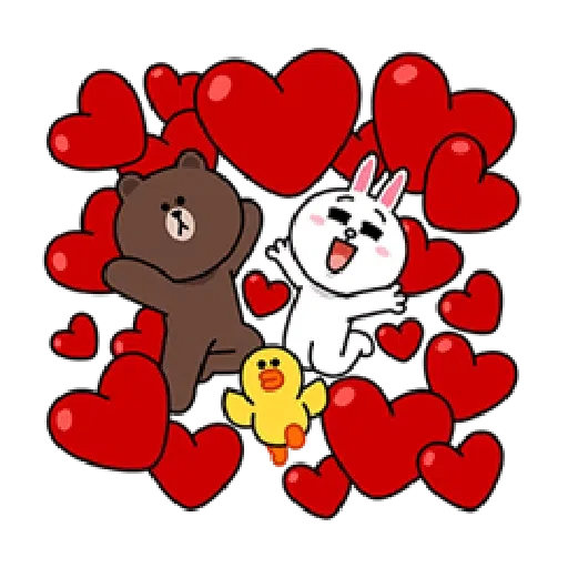 Brown and Cony in love - Sticker 4