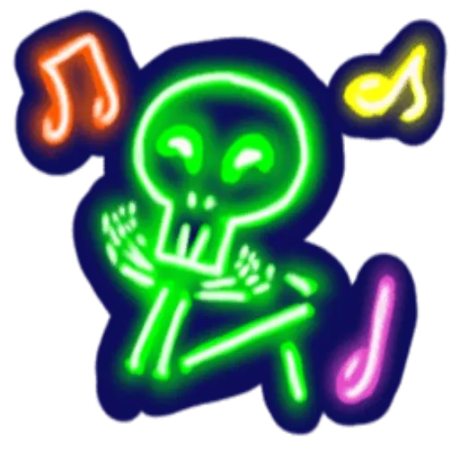 neon skull - Sticker 5