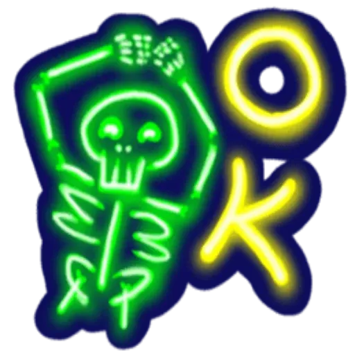 neon skull - Sticker 2